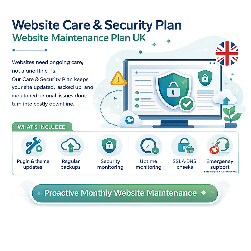 Website Maintenance Plan UK | Monthly Care £99/mo