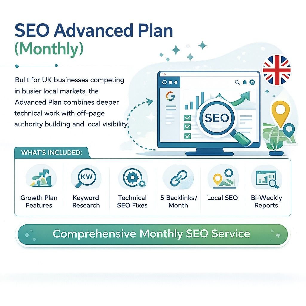 SEO Advanced Plan £599/mo | Local SEO for UK Business